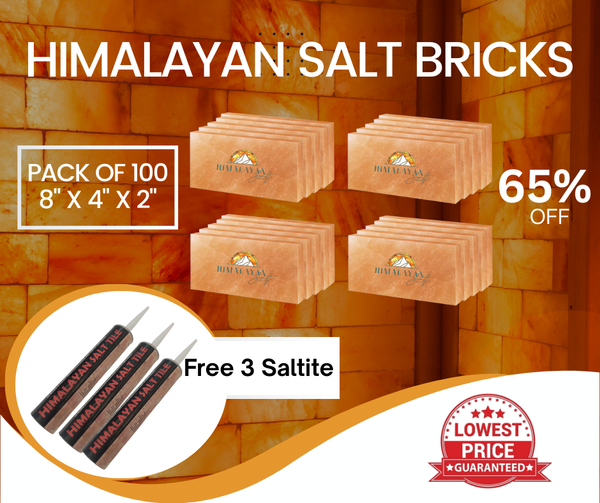 Himalayan Salt Bricks 8”x4”X2 -Pack Of 100