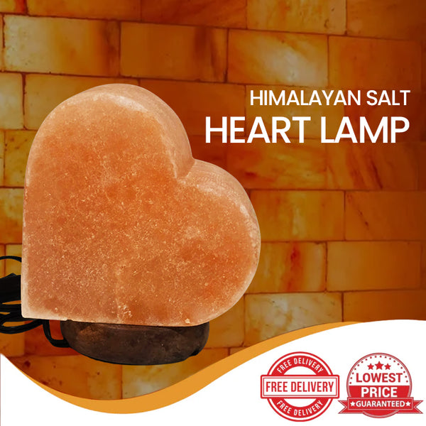 Heart Shaped Himalayan Salt Lamp – Natural Pink Crystal Glow for Home Décor & Spa Room