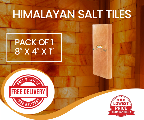 Himalayan Pink Salt Tile 8 x 4 x 1 in — Single Pack