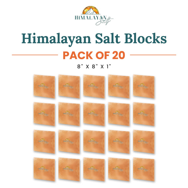 Himalayan Salt Blocks 8" x 8" x 1" - Pack of 20