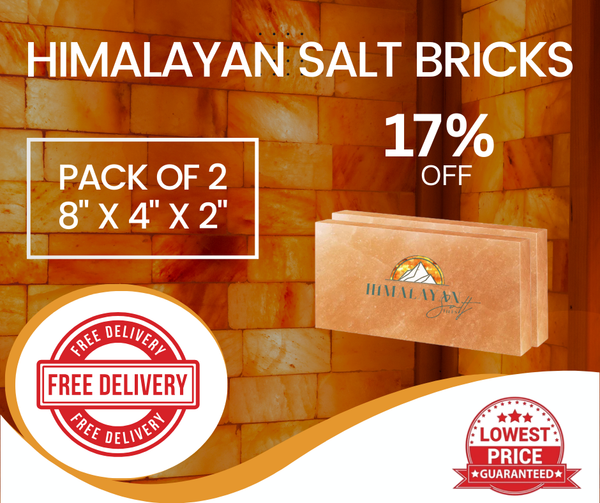 Himalayan Salt Bricks 8”x4”X2 - Pack Of 2