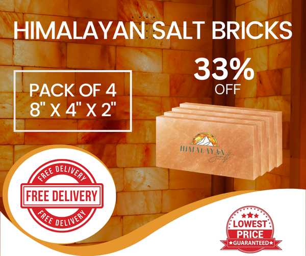 Himalayan Salt Bricks 8”x4”X2 - Pack Of 4