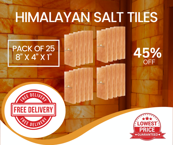Buy Himalayan Salt Tiles 8”x4”X1” for Salt Walls & Spas