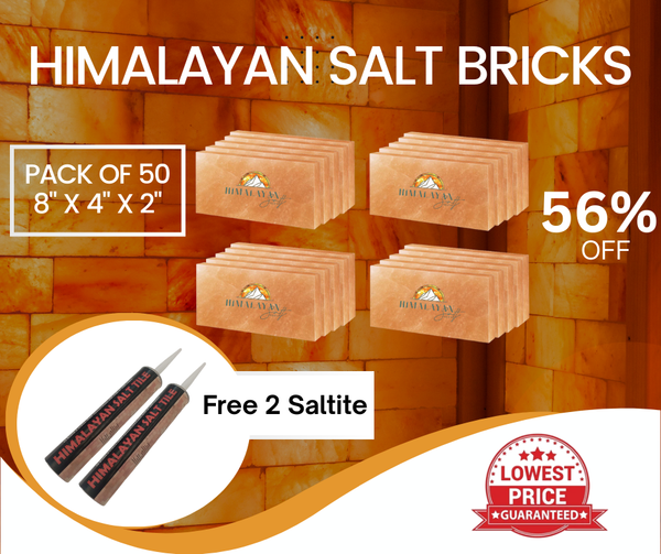 Himalayan Salt Bricks 8”x4”X2 - Pack Of 50