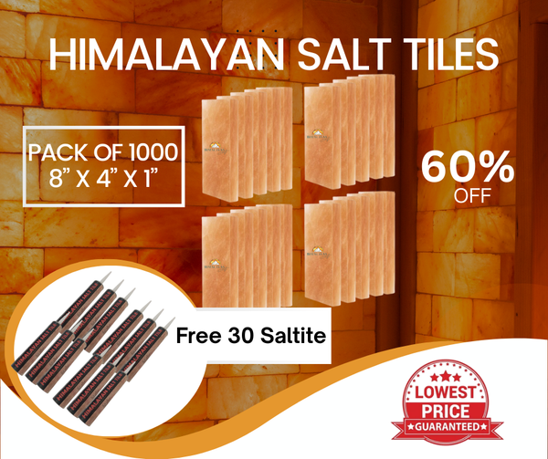 Buy Himalayan Salt Tiles 8”x4”X1” for Salt Walls & Spas